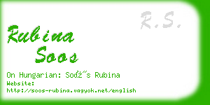 rubina soos business card